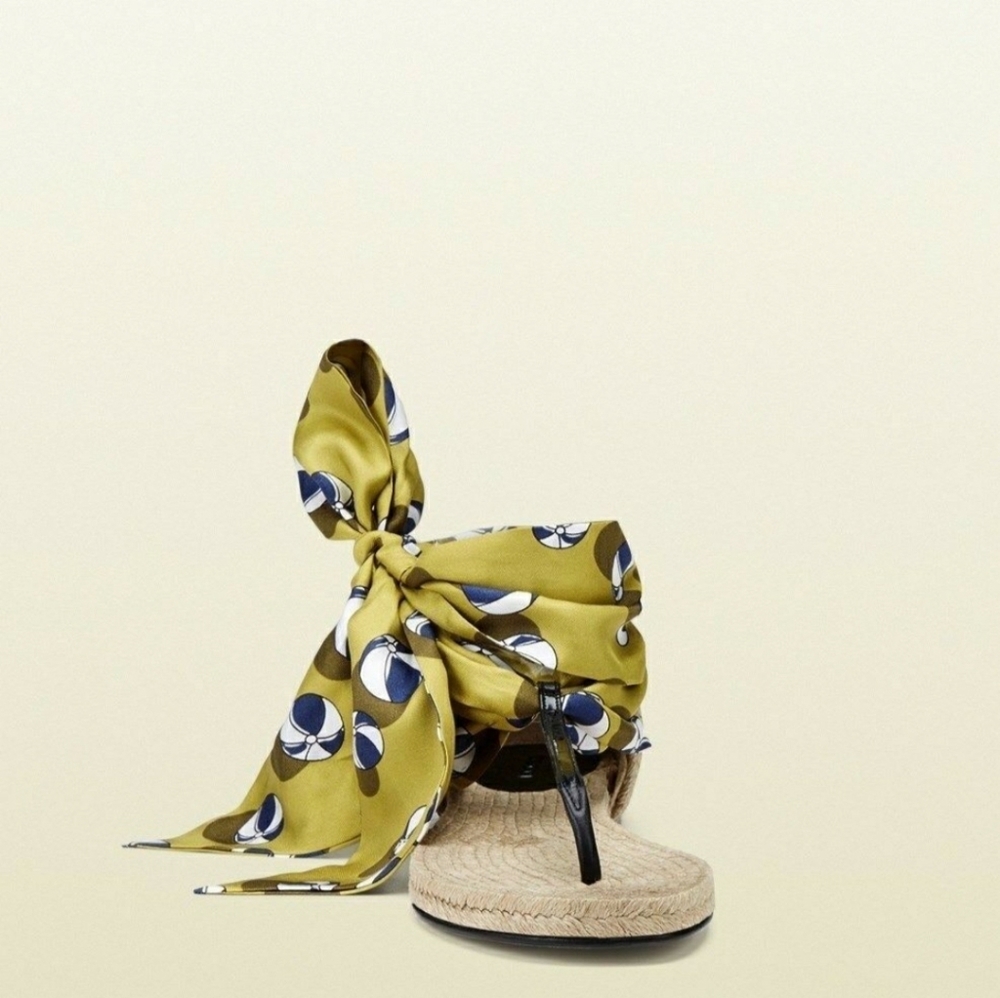 🎉 GUCCI ESPADRILLE SATIN SANDALS 🎉 - Picture 9 of 12